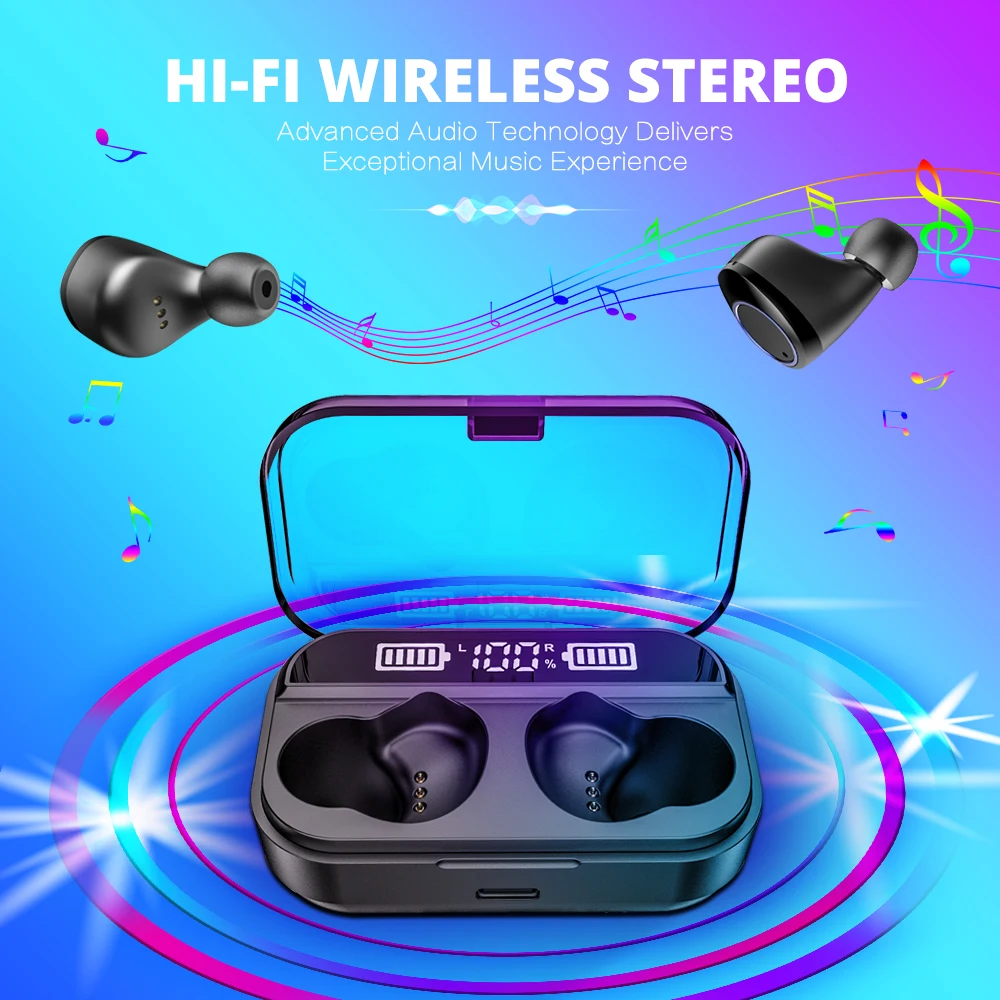 Мини TWS Bluetooth наушники EMEOBE X11 Беспроводные спортивные для бега с басами Iphone Xiaomi Huawei