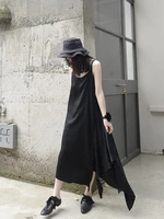 ladies halter dress summer new classic dark personality asymmetric design leisure loose large size halter dress