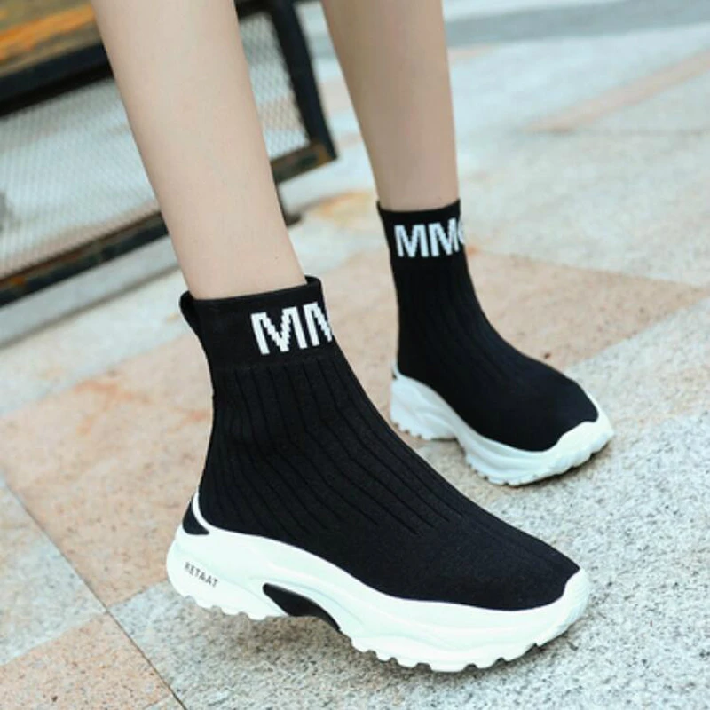 

NEW Casual Shoes Women Fashion Sock Shoes Chaussures Femme Heighten Ankle Boots Women Shoes