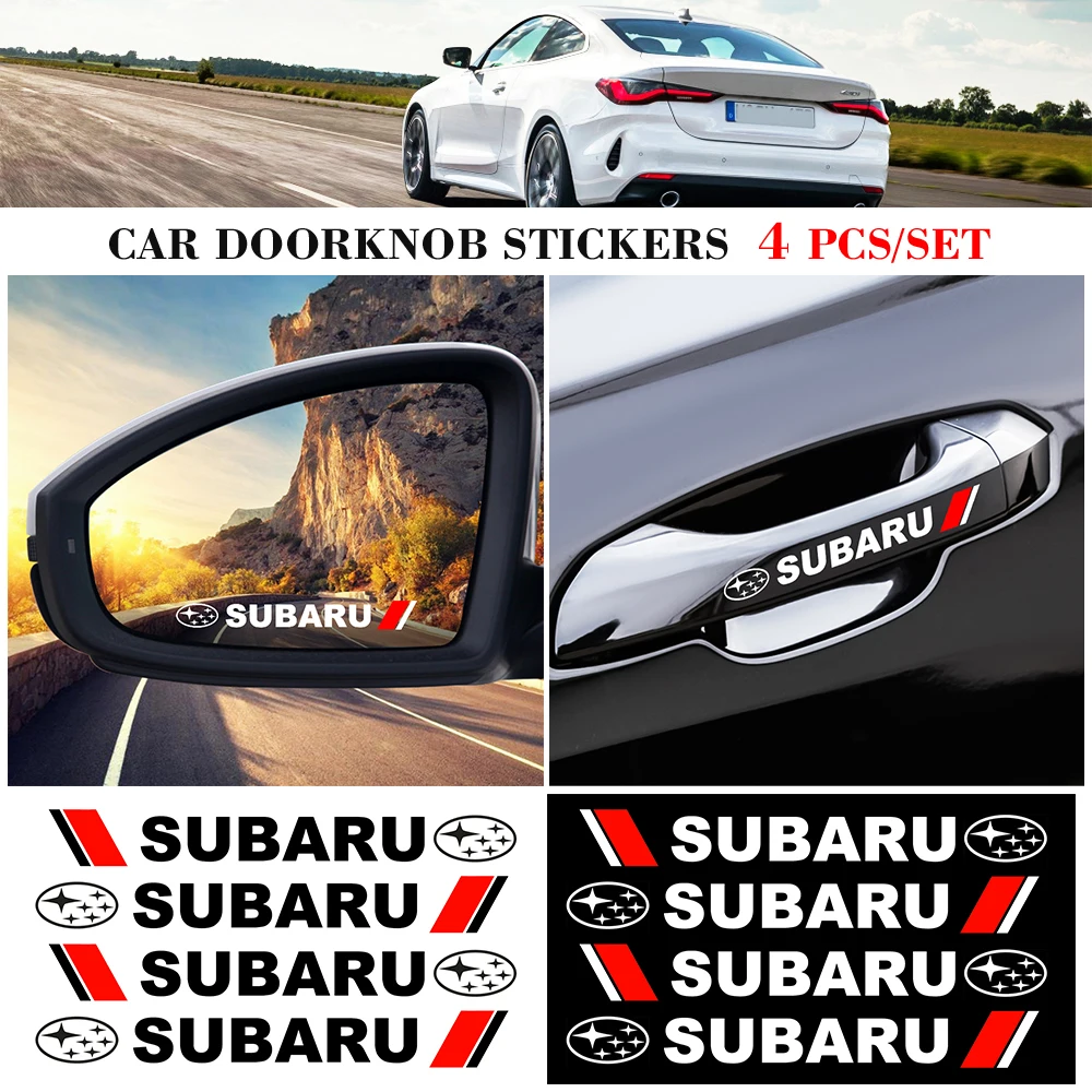 

4PCS Car Styling Car Door Handle Stickers Decoration Stickers Decal For Subaru Impreza Forester Tribeca XV Accessories Exterior