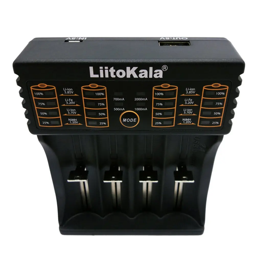 Liitokala Lii-402 18650 зарядное устройство 26650 16340 14500 4 слота NiMH литий-ионная батарея умное