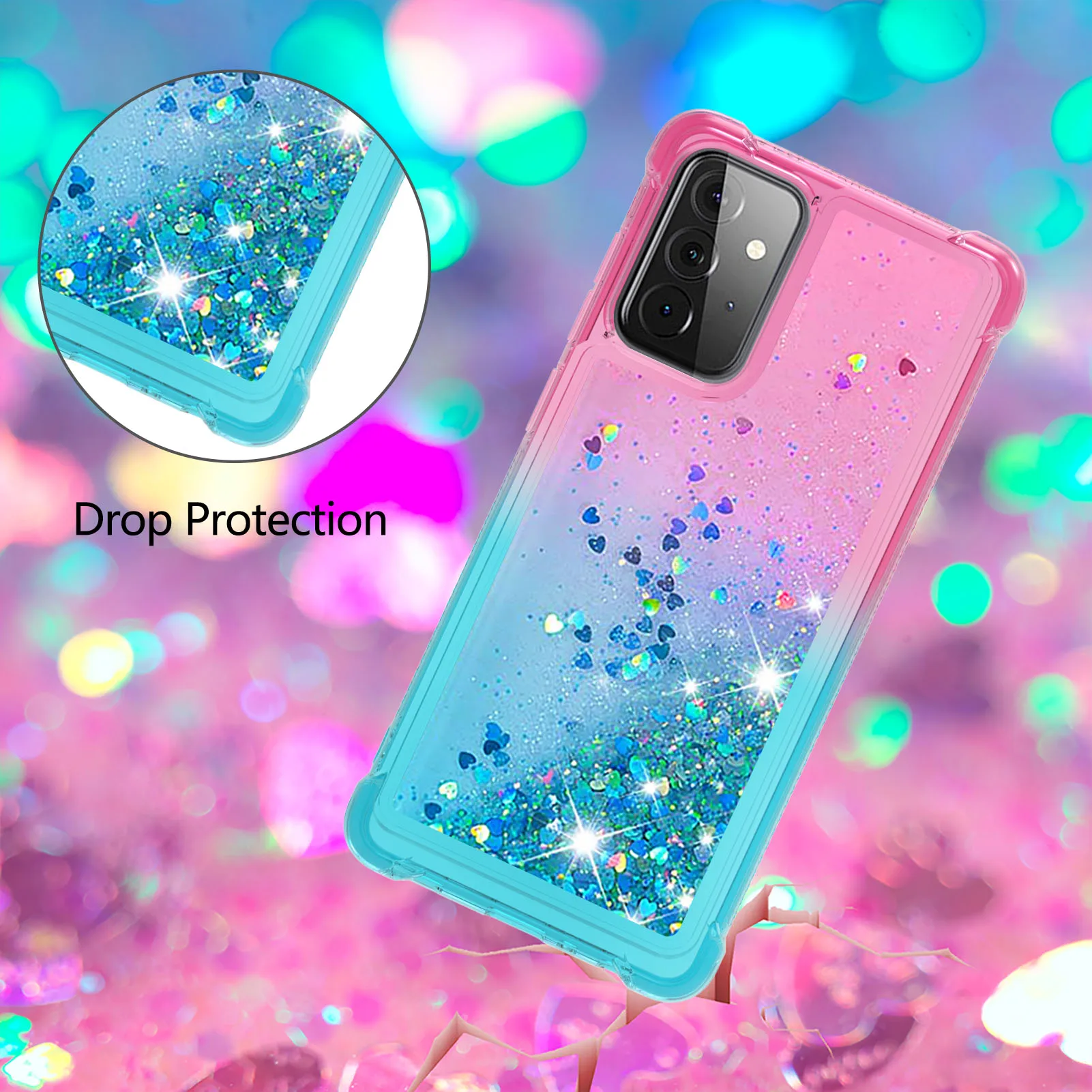 

Clear Glitter Bling Case for Samsung Galaxy A52 5G A72 S21 A42 A51 A71 S21Plus S21Ultra S20 TPU+Glitter Shiny Bling Soft Cover