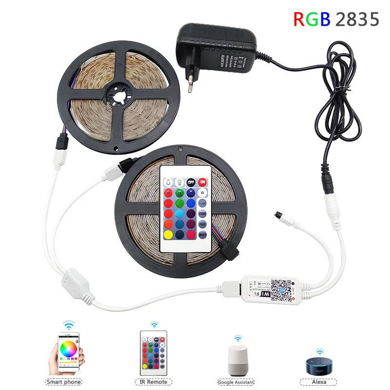ZAHORIO SMD 5050 RGB Светодиодная лента IP20/IP65 5 м 10 300LED 150LED DC 12 В гибкая Wifi/Musi/24key/44key