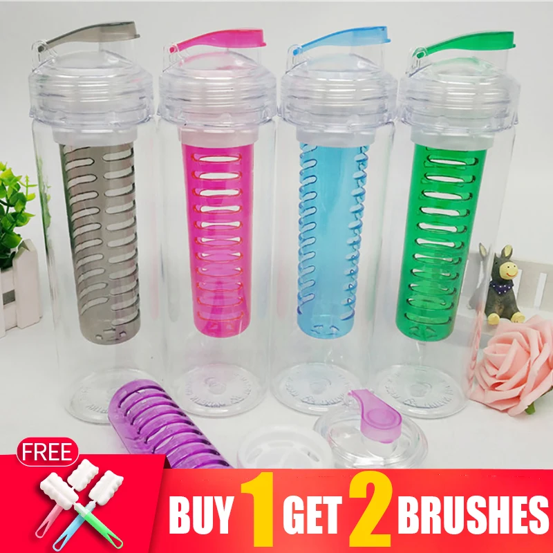 

Kitchen Items Travel Outdoor Camping Creative Bottles Drinkware Fruit Infusing Infuser Flip Lid Lemon Juice Sport Water Bottles