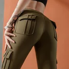 Леггинсы для фитнеса JIANWEILI, с высокой талией, с эффектом пуш-ап