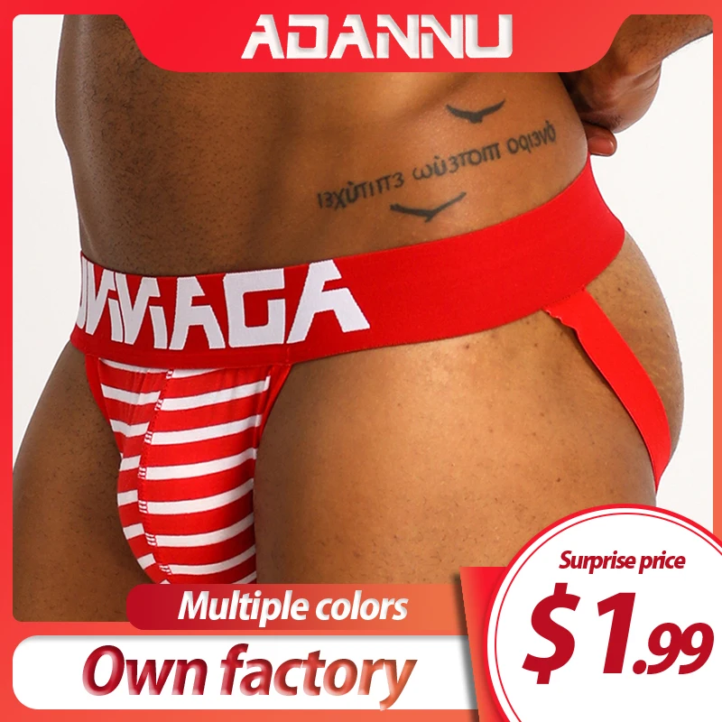 

ADANNU Brand Sexy Underwear Gay Jockstrap Men Thongs Breathable Cotton Male Panties Cueca Tanga Ropa Interior Hombre Sexy Bikini