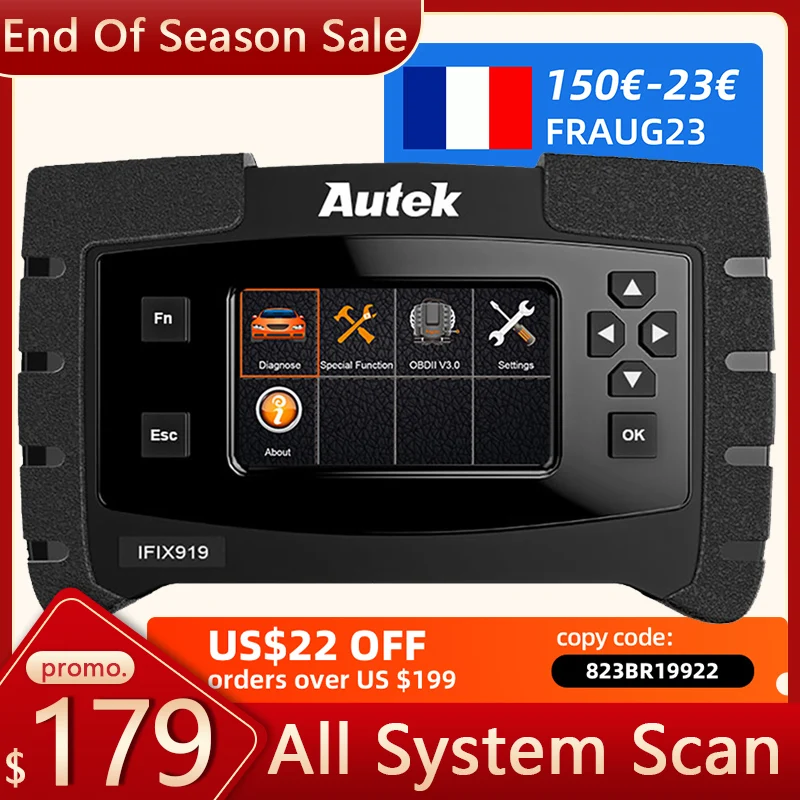 Autek IFIX919 полная система OBD2 автомобильный сканер ECU SRS SAS ABS кровотечение EPB сброс
