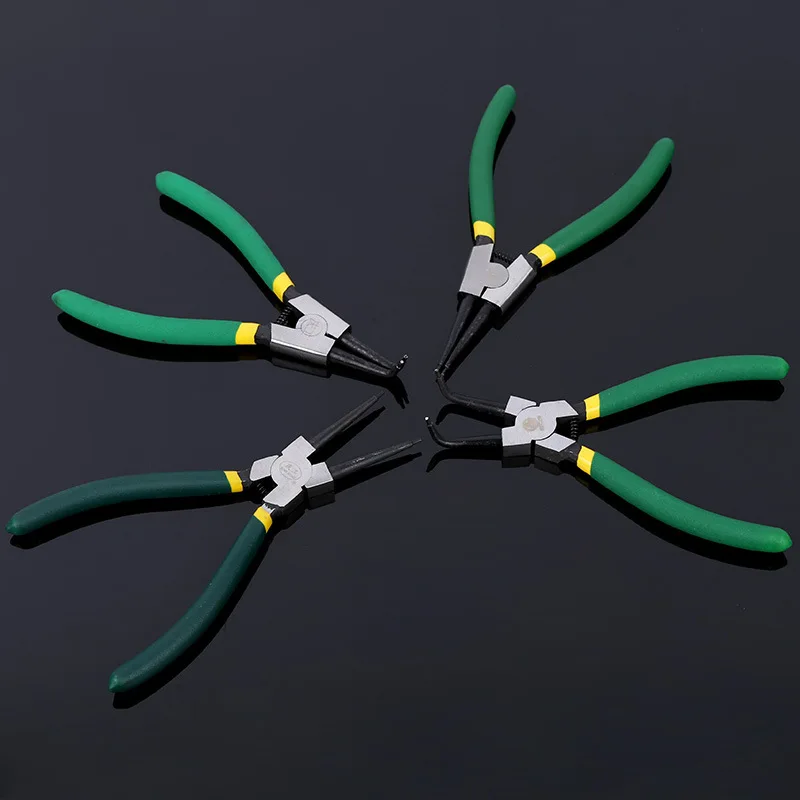 7 стопорных плоскогубцев внешний внутренний прямой изогнутый кольцевой зажим