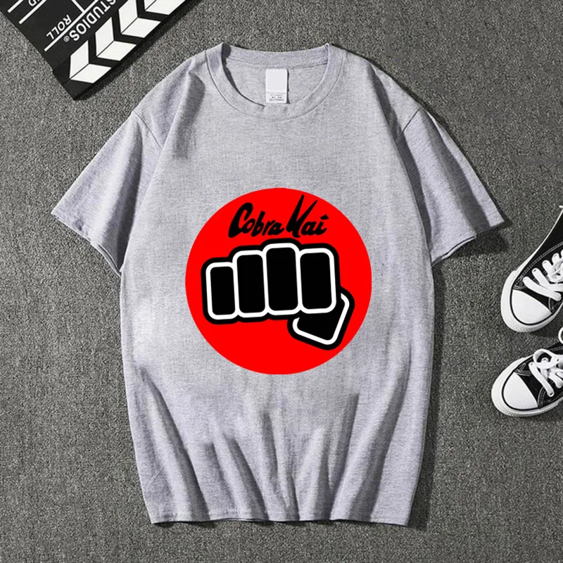 2019 высокое качество Кобра Кай Символ Футболка короткий рукав О до образный вырез