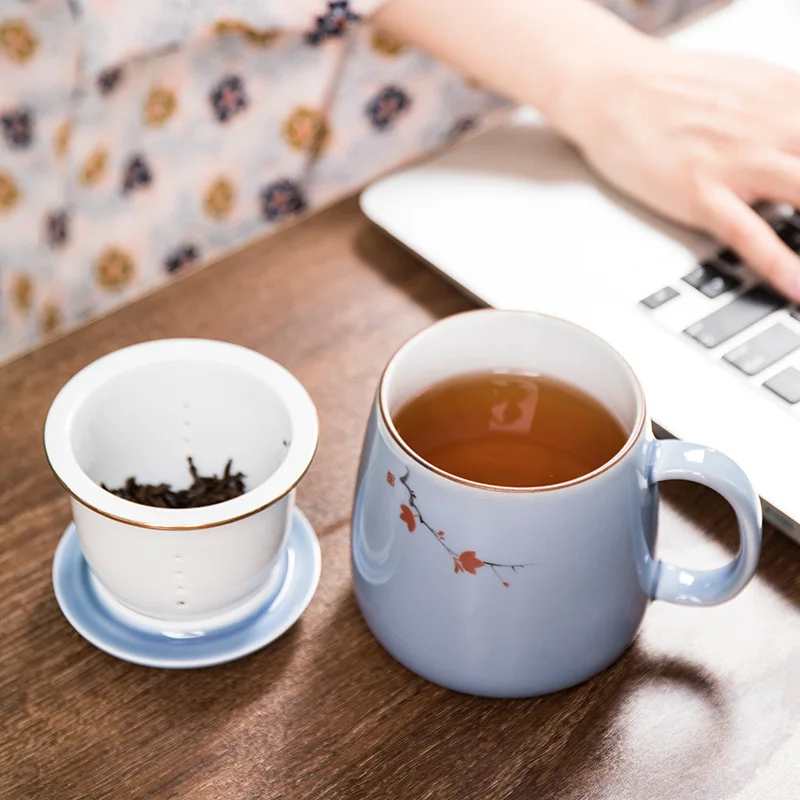 

Ceramic Mug For Tea 350ML New Design With Tea Filter Home And Office Use Filter Tea Cup Gift For Men