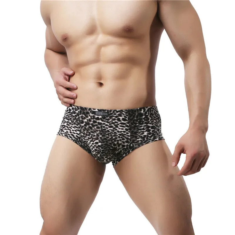3 шт./лот сексуальные мужские трусы нижнее белье леопардовые мягкие дышащие с