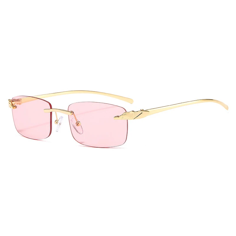 

2020 Women Rimless Sunglasses Brand Designer Retro Sun Glasses Vintage Steampunk Sunglasses Female Lady Rectangle Glasses UV400
