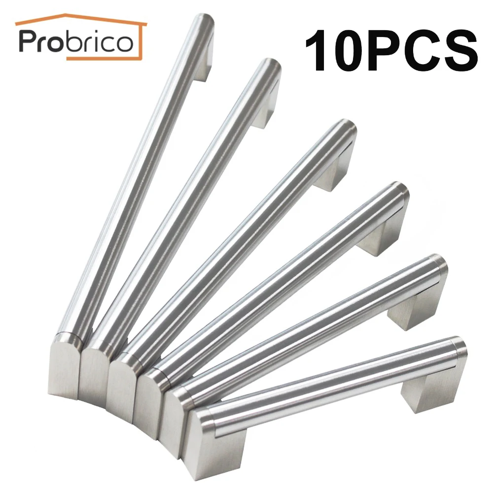 

Probrico 10 PCS Boss Bar Furniture Cabinet Handle Stainless Steel Diameter 14mm Kitchen Door Pull Drawer Knob CC 96mm~320mm