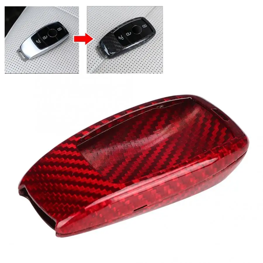 Красный углеродного волокна дистанционного ключа Корпус чехол крышка подходит