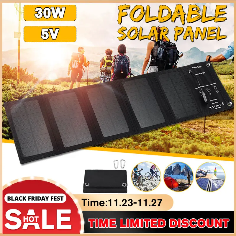 5V 30W складное солнечное зарядное устройство солнечная батарея для сотового