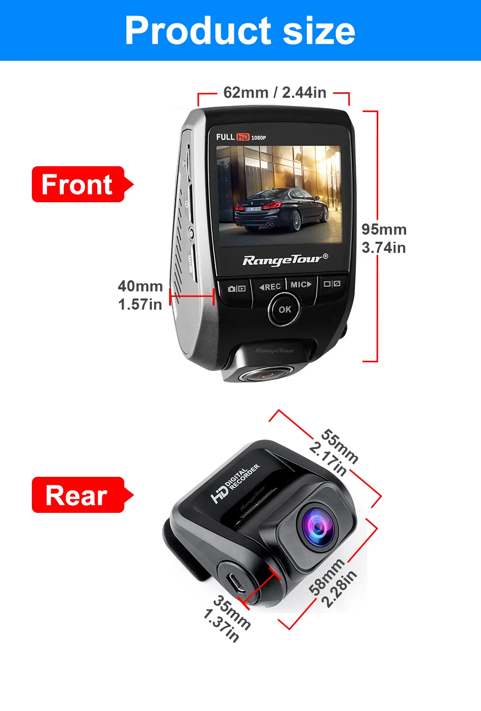 Автомобильный видеорегистратор 4K 2160P gps WiFi ADAS Dash Cam с двумя объективами 1080P+ 1080P автомобильная камера