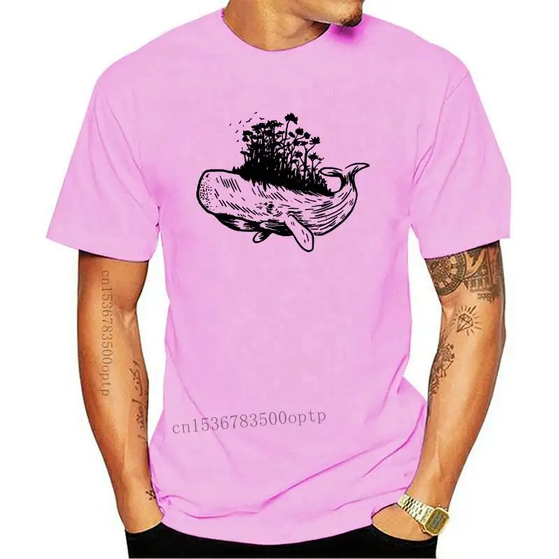 

2021 Summer Tshirt Men Cool Funny Whale Print O-Neck Loose Man Clothes Funny Short Sleeve Streetwear Fashion Top Tees Tshirt