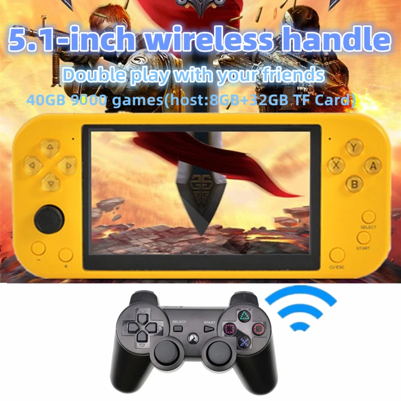 Беспроводной игровой контроллер CZT 5 1 дюйма приставка с двумя игроками 9000 ретро