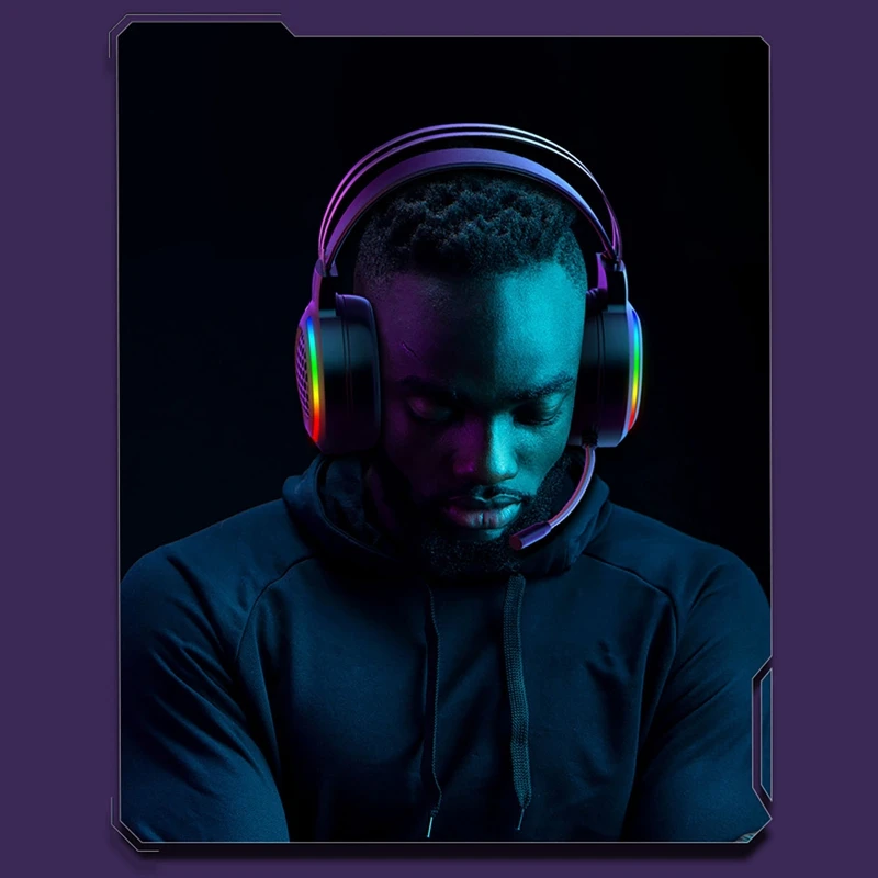 

Top Gaming Headset 7.1USB Over-Ear Microphone Wired Computer Earphone Automatic Noise Reduction Headset
