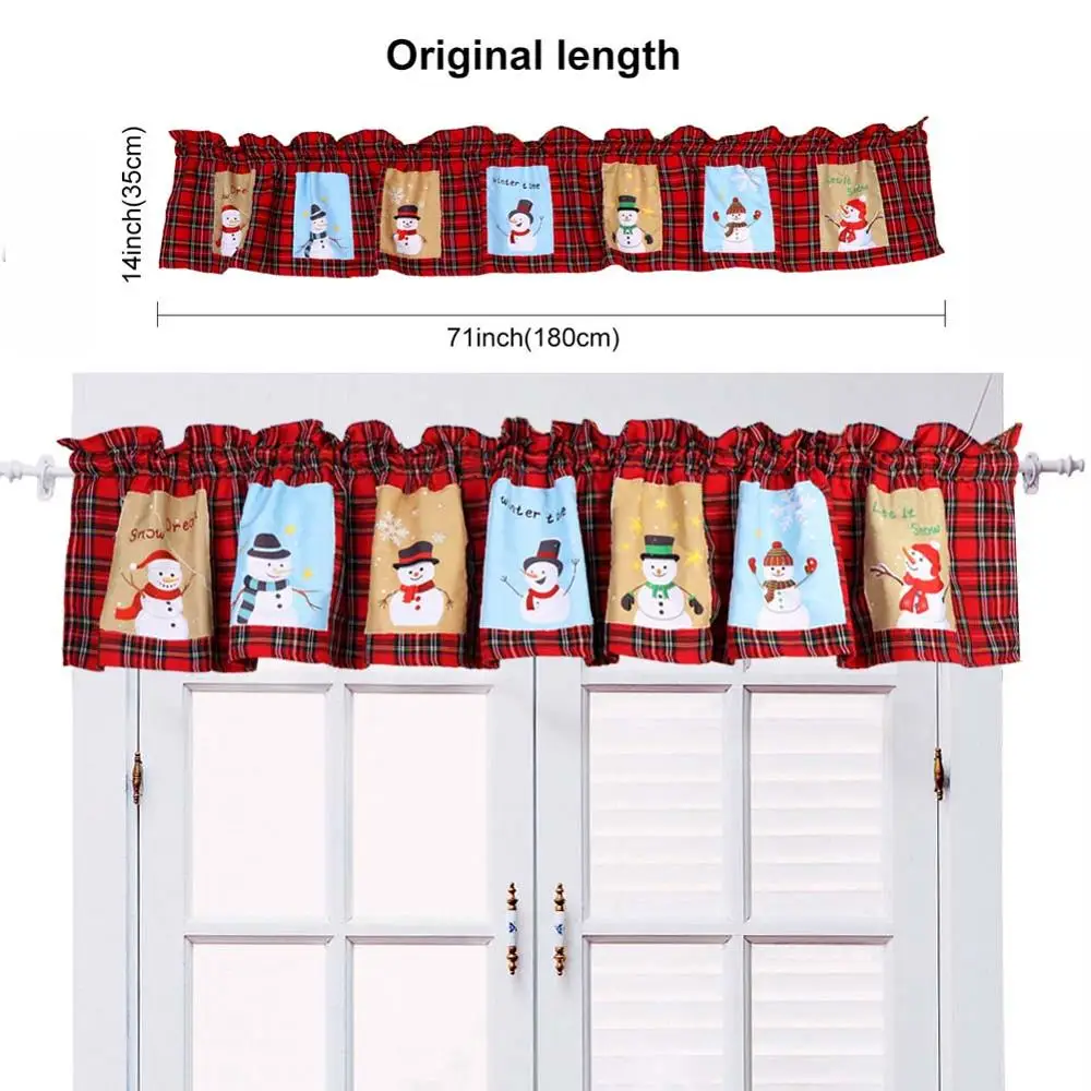 Window Valance OurWarm DIY Войлок Рождественская елка Снеговик с орнаментом поддельная Рождественская елка детские игрушки Рождественская вечеринка украшения год - Цвет: Window Valance