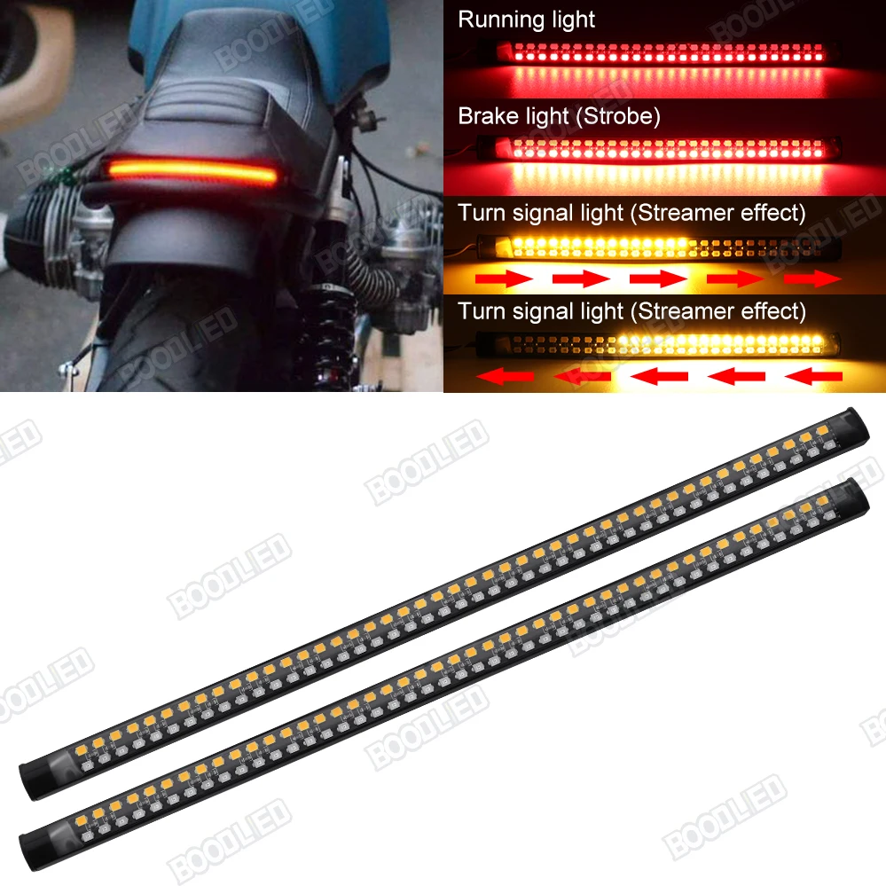 

2Pcs Motorcycle Led Rear Turn Signal Brake Light Stop Daytime Running Lights for motorcycle ATV,Waterproof 11.8inch.