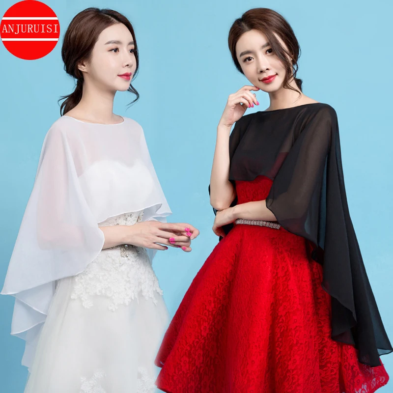 Chiffon Cape Bolero Women Femme Mariage Chalas Mujer Evening Wedding Bridal Jacket Wraps Accessories Peleryna Cloak Boda Shawl | Свадьбы и