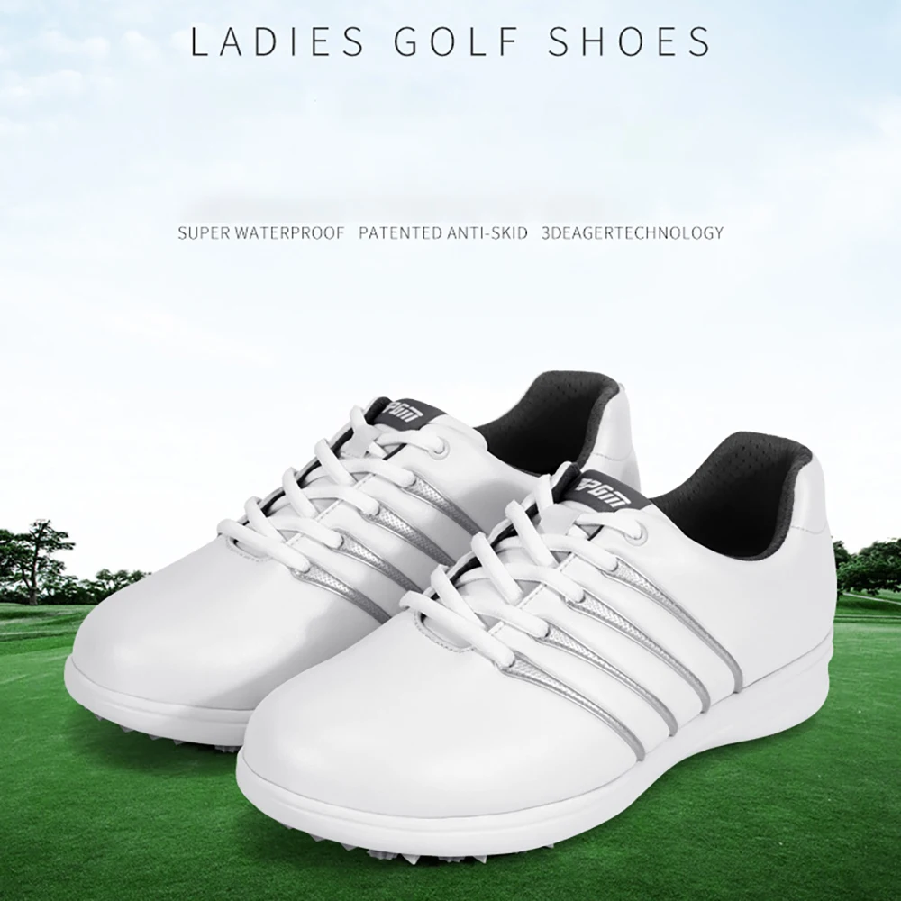 PGM Golf Women's Anti-Horizontal Sole Shoes Breathable PU Upper Comfortable Non-slip Golf Training Leisure Sports Shoes XZ157
