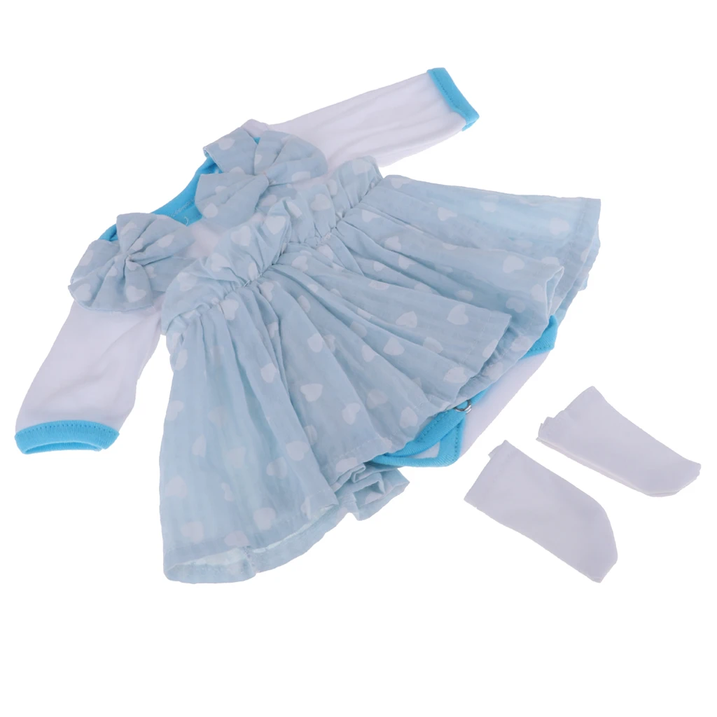 

Lovely Doll Romper Dress Gown and Socking for 17-18 inch Baby Reborn Dolls Garment