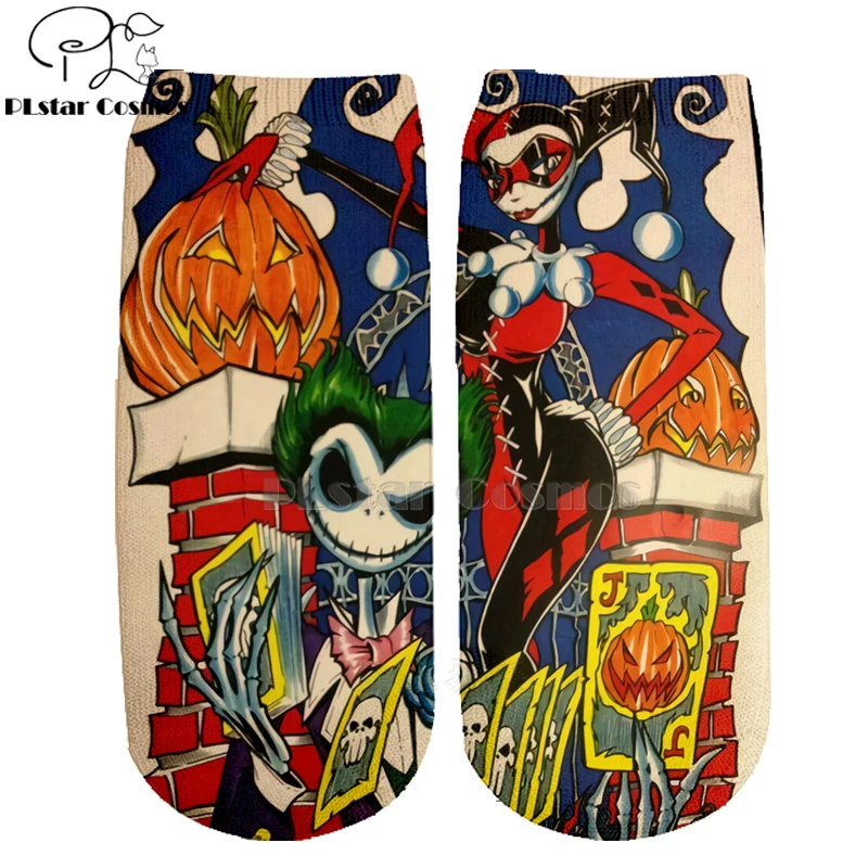 Хлопковые носки PLstar Cosmos nightster before christmas jack skellington разноцветные брендовые теплые короткие носки Хэллоуин-3