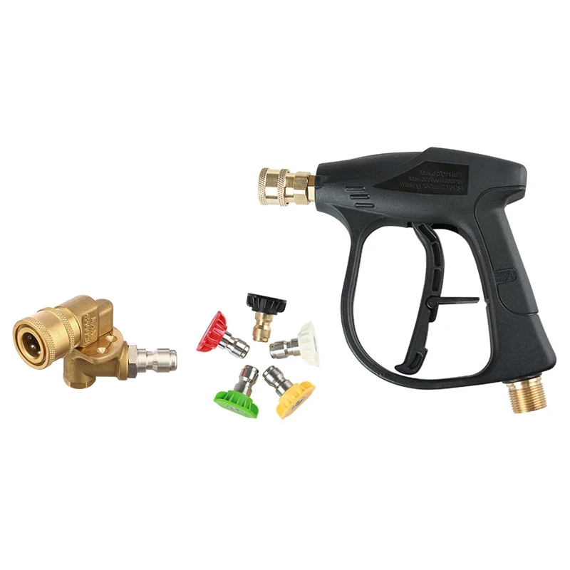 

1 Pcs Quick Connecting Pivoting Coupler & 1 Set M22 X 1.5 mm Car Washer Tool Washer Tool with 5 Nozzles