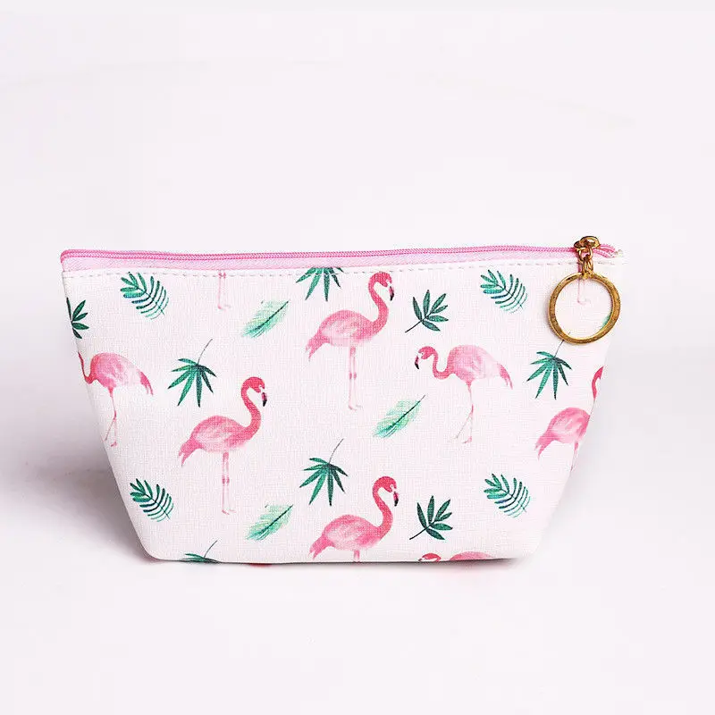 Розовый фламинго макияж сумки портативный чехол для хранения монет Путешествия