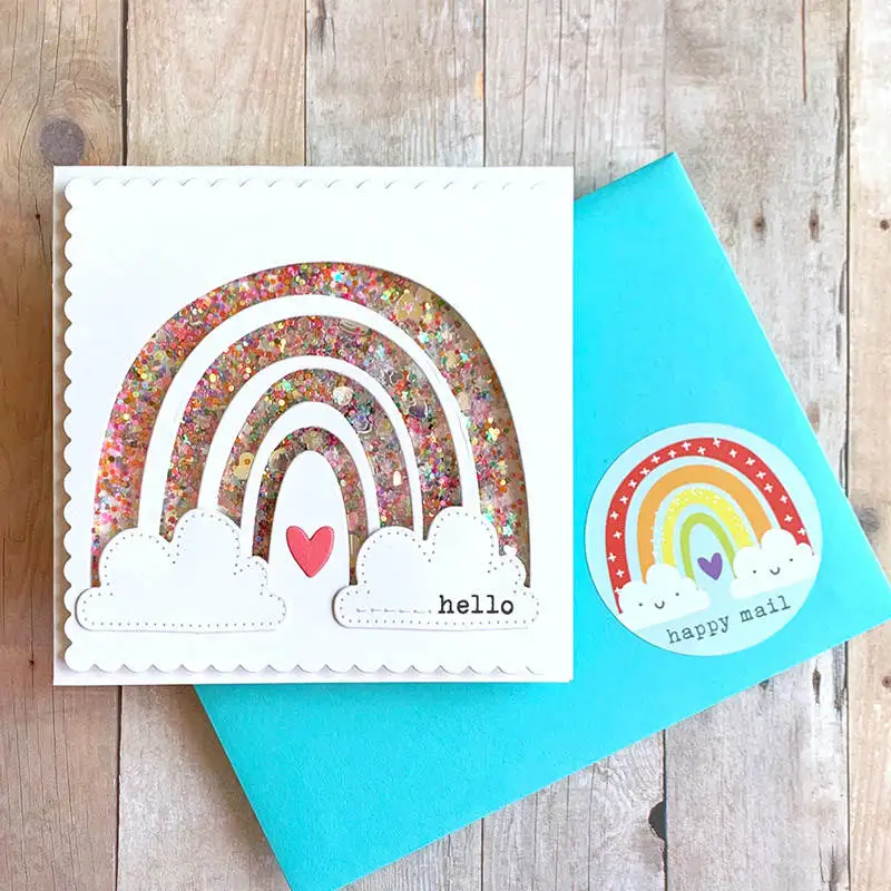 Радужный мост и облака металлические штампы для резки скрапбукинга ремесло