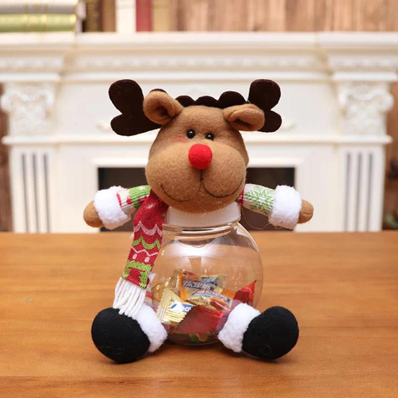 

Рождественская банка для конфет, бутылка для хранения, подарочный пакет Санта-Клауса, Рождественская Милая коробка, рождественские подарки...