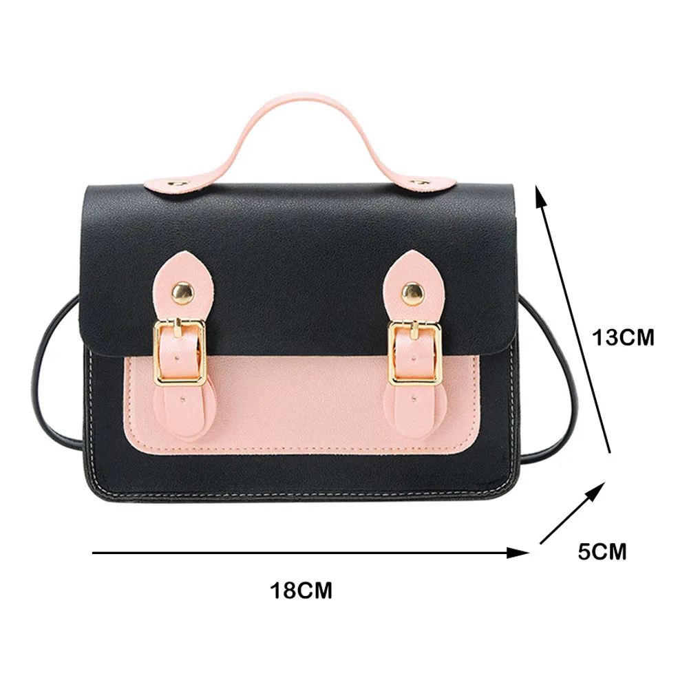 

Women Hit Color Street Travel Messenger Bag Portable PU Leather Shoulder Handbag Fashion Exquisite Shopping Bag
