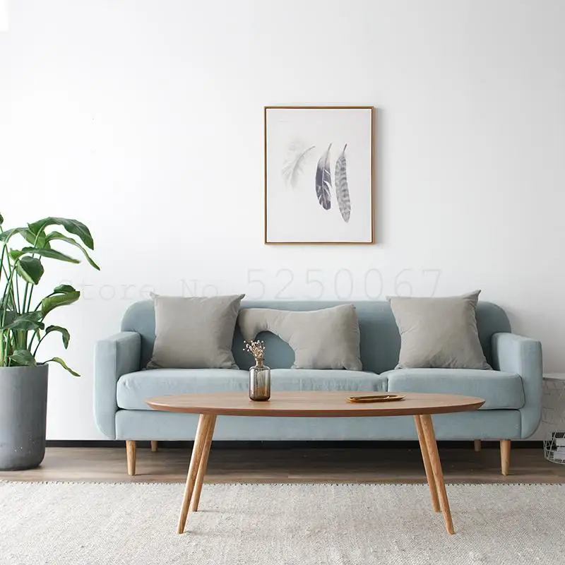 Маленький круглый чайный столик из массива дерева в Северном Европейском стиле