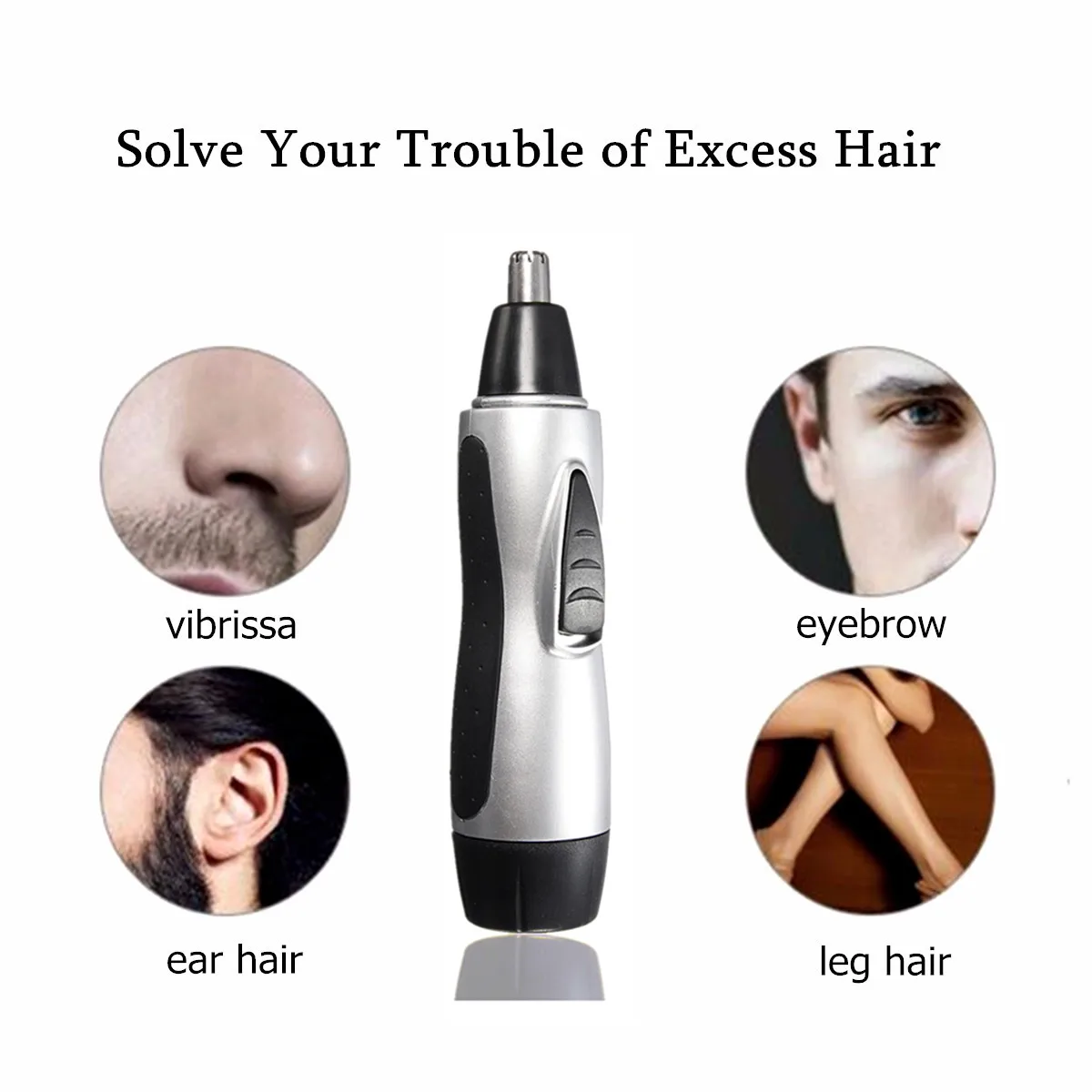 Портативный электрический триммер для удаления волос в носу ушах на лице бритва