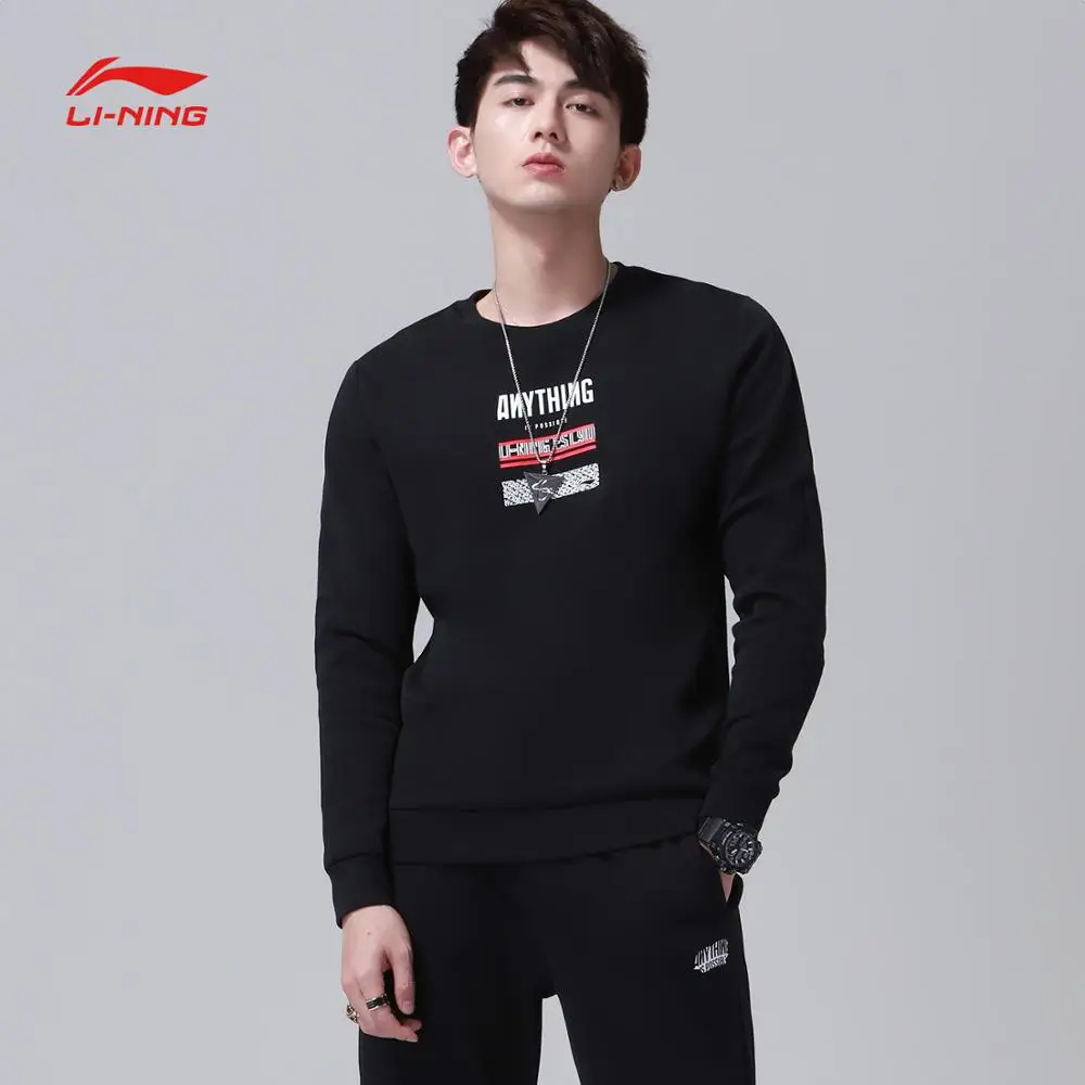 Li-Ning мужской сверхмодный свитер обычный комфорт 87% хлопок 13% полиэстер подкладка