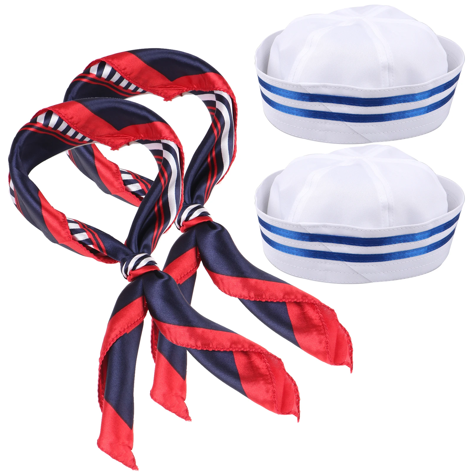 

Комплект из шапки и шарфа, костюм морского воротника для женщин, модный белый галстук