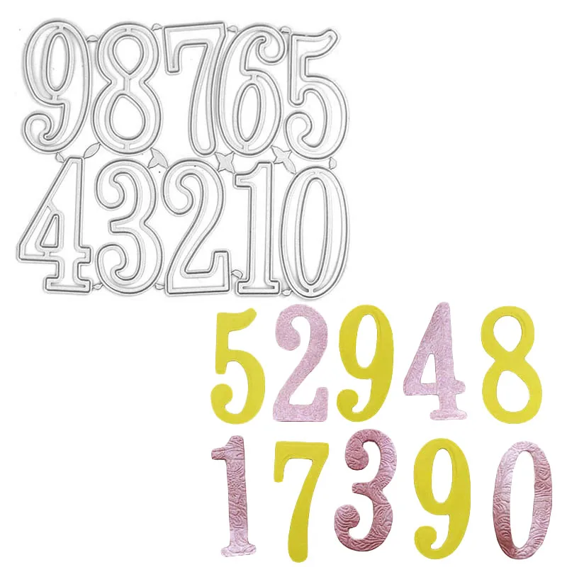 

Металлические штампы 0-9, трафареты, большой цифровой набор для высечки, тиснение своими руками, Искусственные ремесла, Рождество 2021