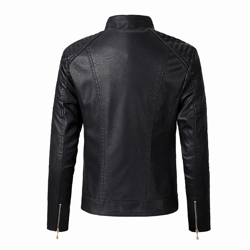 

2020 European and American ladies plus velvet fashion PU leather jacket 1190