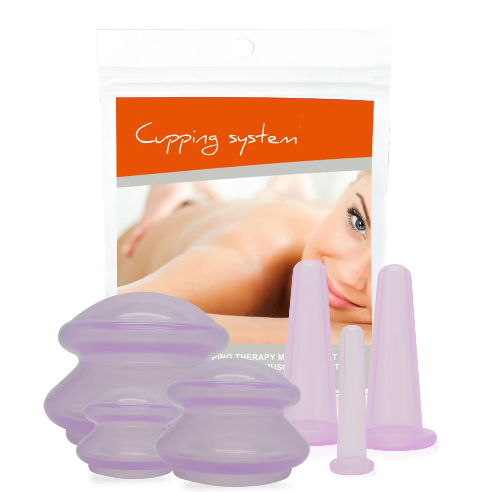

6 PCS Silicone Vacuum Cupping Ventosas Massage Body Cups Ventouse Anti Cellulite Weight Loss Cupping Apparatus Purple