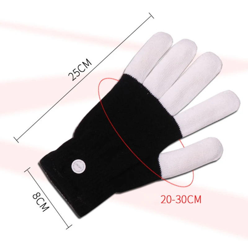 

LED Flashing Light Gloves Children Adult Warm Winter Dancing Show 7 Colour Glow Gloves Festival Supply 25x8cm