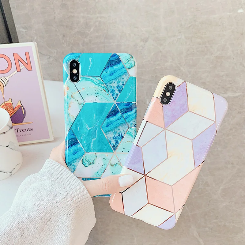 

Fashion Plating IMD Case For iPhone 7 Plus Case Soft Phone Shell For iPhone 6 7 8 Plus X XS Max Shockproof Cover Capa Phone Bag