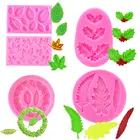 Тропическая форма листья, все виды листьев из смолы, формованная силиконовая форма, инструменты для украшения торта, сделай сам для шоколада, кухни, выпечки