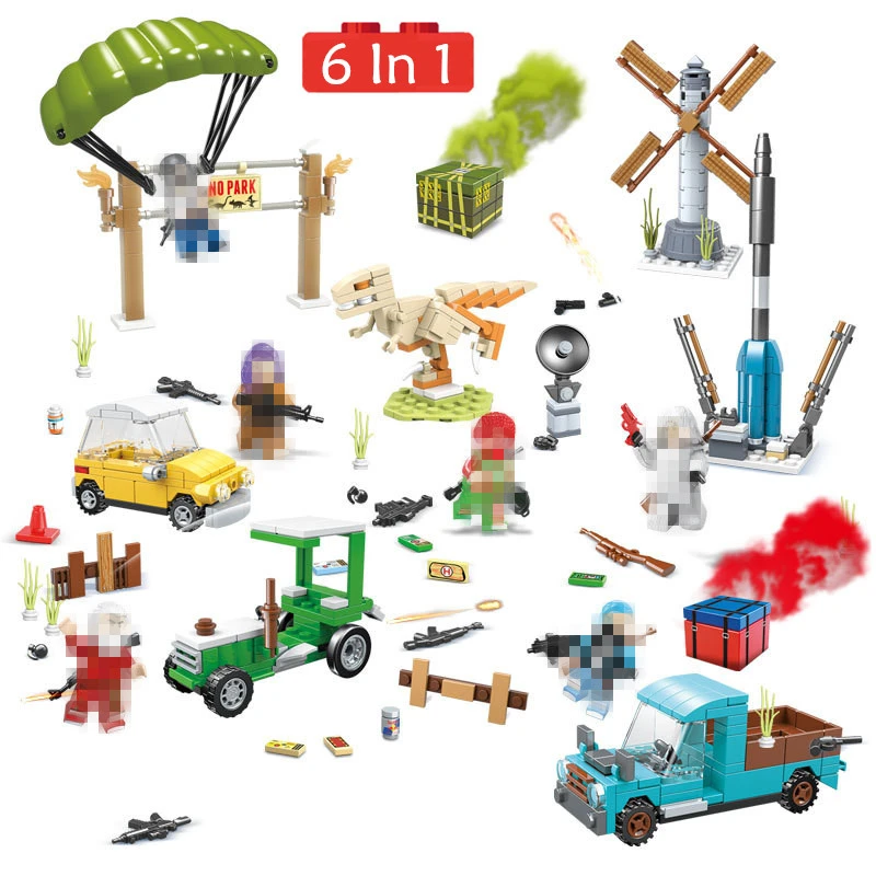 6 в 1 модель строительные блоки кирпичи Минифигурки Игрушечные солдатики для