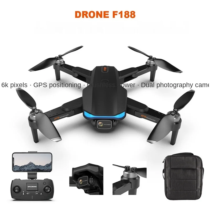 

F188 brushless GPS folding UAV 6K high definition aerial four axis aircraft 5g long range remote control aircraft