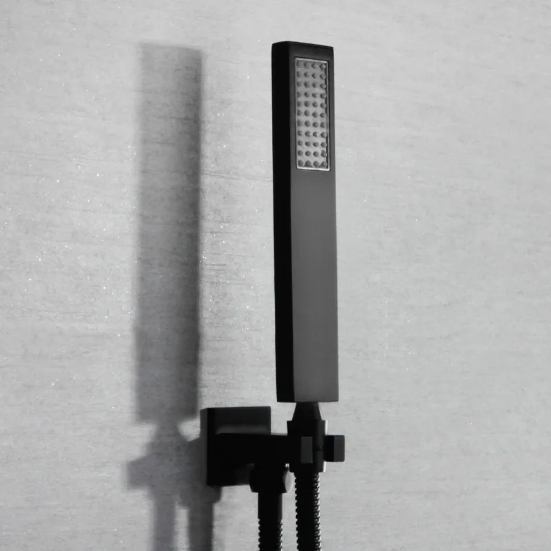 Съемный Черный полностью медный светодиодный светильник для душа