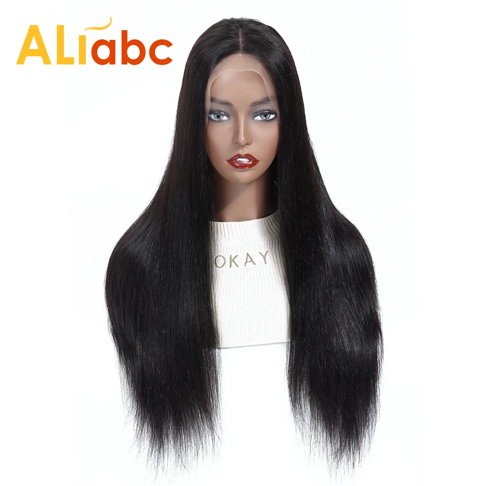 Aliabc 13*4 парики на кружеве прямые 100% бразильские человеческие волосы для черных