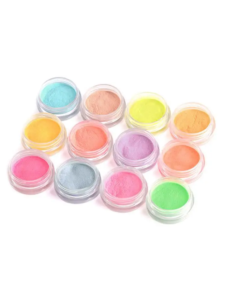 Набор для ногтей светящийся порошок цвет супер яркие светящиеся украшения 12