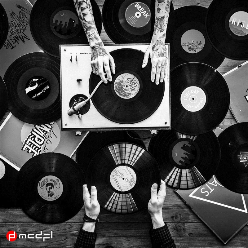 Украшение дома 12 дюймов черные виниловые настенные часы хороший подарок детские